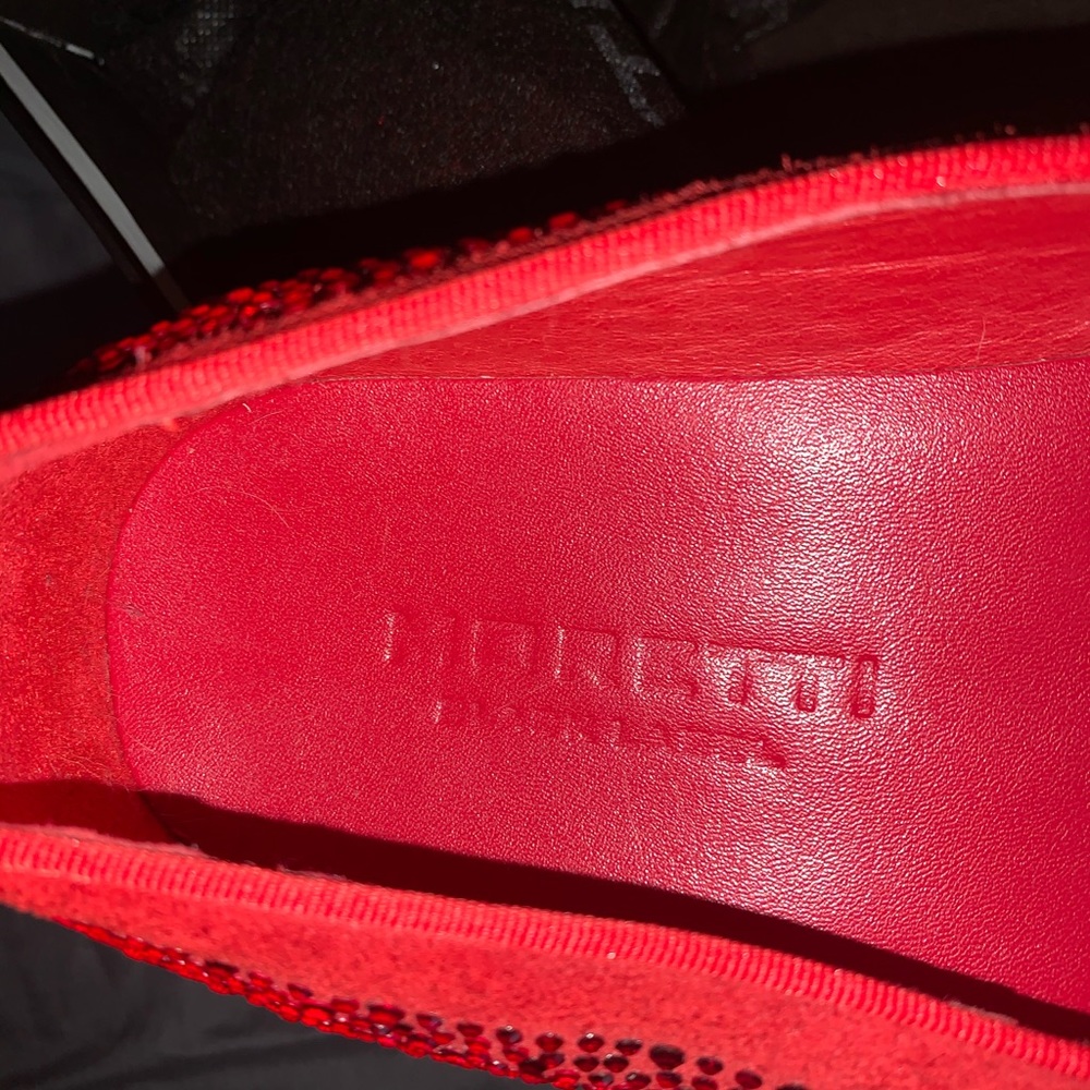 Moretti Red Rhinestone Loafers - Picture 5 of 6